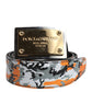 Multicolor Camouflage Metal Logo Buckle Belt