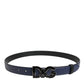 Blue Leather Classic Metal DG Logo Buckle Belt