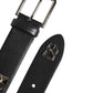 Black Leather Studded DG Metal Buckle Belt