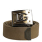 Military Green Nylon Logo Metal Buckle Belt