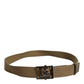 Military Green Nylon Logo Metal Buckle Belt