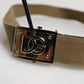Military Green Nylon Logo Metal Buckle Belt