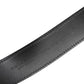 Black Leather Classic Metal Logo Buckle Belt