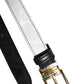Black White Patchwork Gold Metal Buckle Belt
