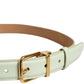 Light Green Leather Gold Metal Buckle Belt