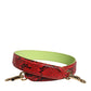 Red Exotic Leather Handbag Accessory Shoulder Strap