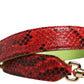 Red Exotic Leather Handbag Accessory Shoulder Strap