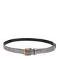 Silver Logo Engraved Metal Waist Buckle Belt
