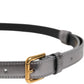 Silver Logo Engraved Metal Waist Buckle Belt
