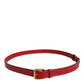 Red Logo Engraved Metal Waist Buckle Belt