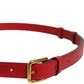 Red Logo Engraved Metal Waist Buckle Belt