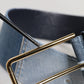 Two Tone Blue Denim Gold Metal Buckle Belt