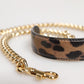 Brown Leopard Gold Brass Chain Accessory Shoulder Strap