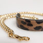 Brown Leopard Gold Brass Chain Accessory Shoulder Strap