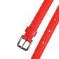 Red Leather Silver Chain Floral Cintura Belt