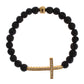 Elegant Gold & Black Lava Stone Bracelet