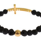 Elegant Gold & Black Lava Stone Bracelet