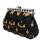 Black Tassel Gold Baroque Crystal Evening Clutch Bag