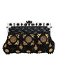 Black Tassel Gold Baroque Crystal Evening Clutch Bag