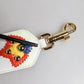 White Calfskin Raffia Embroidered Patchwork Shoulder Strap