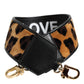 Black Leopard Print Reversible Bag Shoulder Strap