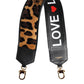 Black Leopard Print Reversible Bag Shoulder Strap