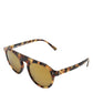Brown Acetate Round Leopard Print Eyewear Sunglasses
