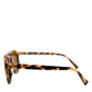 Brown Acetate Round Leopard Print Eyewear Sunglasses