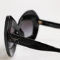 Black White PIED DE POULE Print Oversized Shades Sunglasses