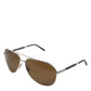 DG2073 Silver Steel Classic Pilot Brown Lens Sunglasses