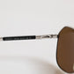 DG2073 Silver Steel Classic Pilot Brown Lens Sunglasses