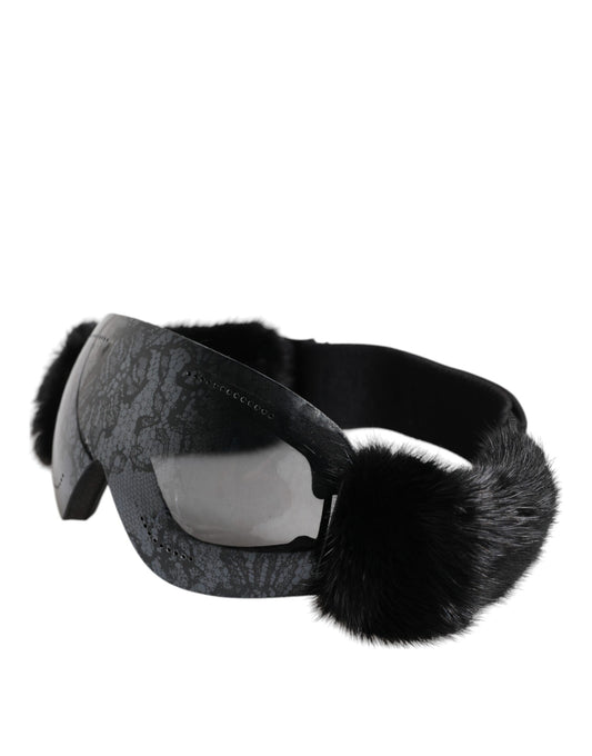 Black Bi0759 Lace Mirrored Ski Goggles Mask Sunglasses