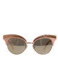Pink Gold Mirrored Cat Eye DG6109 Sequined Sunglasses