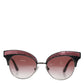 Black Pink Mirrored Cat Eye DG6109 Sequined Sunglasses