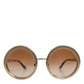 Gold Brown Gradient Round Frame DG2179 Eyewear Sunglasses