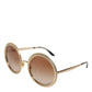 Gold Brown Gradient Round Frame DG2179 Eyewear Sunglasses