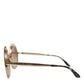 Gold Brown Gradient Round Frame DG2179 Eyewear Sunglasses