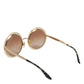 Gold Brown Gradient Round Frame DG2179 Eyewear Sunglasses