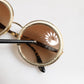 Gold Brown Gradient Round Frame DG2179 Eyewear Sunglasses