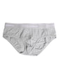 Gray Cotton Stretch Regular Brief Underwear