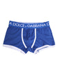 Blue Cotton Stretch Regular Boxer Underwear