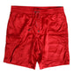 Red Nylon Drawstring Beachwear Shorts Swimwear