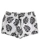 White Black Print Beachwear Shorts Swimwear