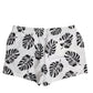 White Black Print Beachwear Shorts Swimwear