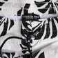 White Black Print Beachwear Shorts Swimwear