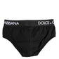 Black Cotton Stretch Regular Brief Underwear