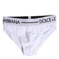White Cotton Stretch Regular Brief Underwear