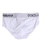 White Cotton Stretch Regular Brief Underwear