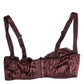 Burgundy Silk Underwired Balconette Bra Underwear