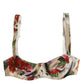 Beige Floral Balconcino Underwired Bra Underwear